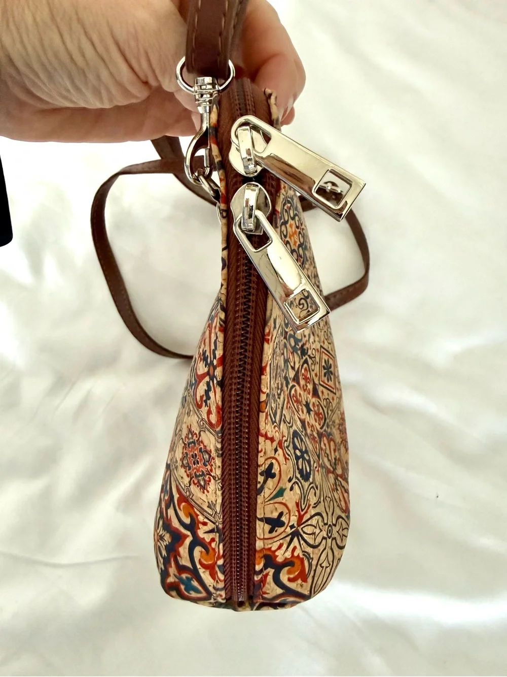 NWOT European Natural Cork Mosaic Tile Crossbody Bag, purchased in Budapest.
